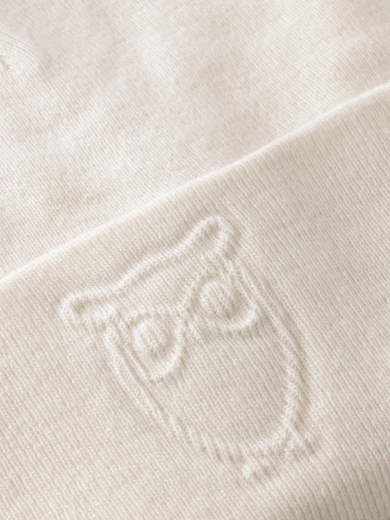 KnowledgeCotton Apparel - UNI Lambswool Logo Embossed Beanie RWS Hats 1387 Egret