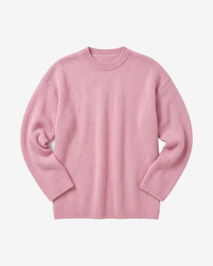 KnowledgeCotton Apparel - WMN Lambswool crew neck sweater Knits 1503 Orchid Haze