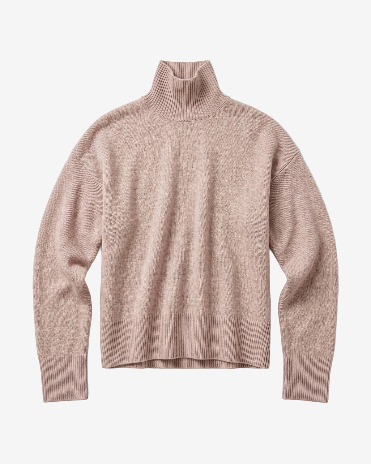 KnowledgeCotton Apparel - WMN Lambswool high neck sweater Knits 1074 Nature Melange