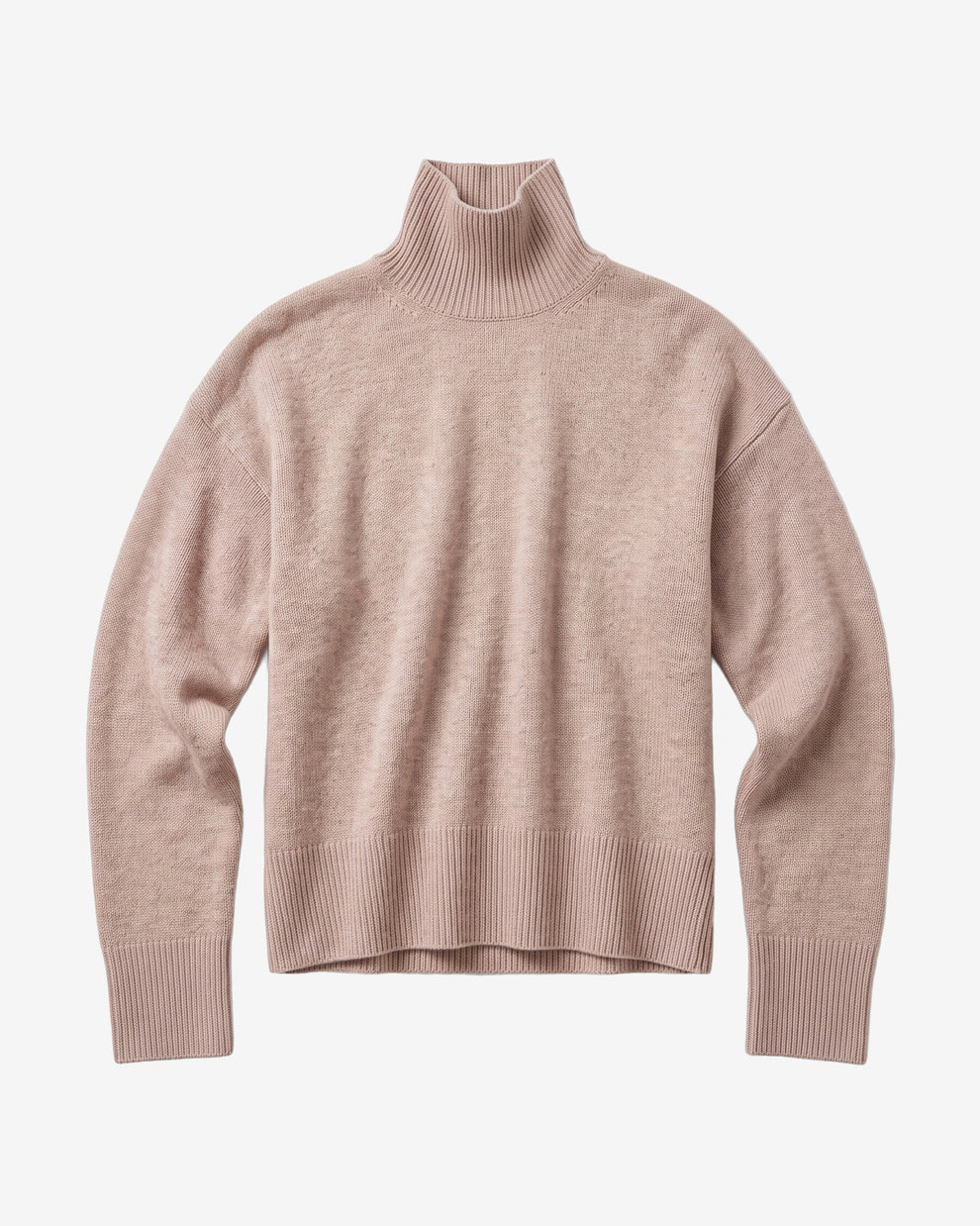 KnowledgeCotton Apparel - WMN Lambswool high neck sweater Knits 1074 Nature Melange