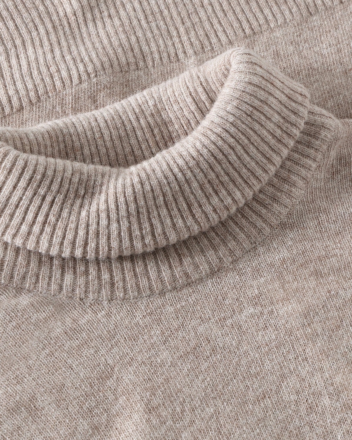 KnowledgeCotton Apparel - WMN Lambswool high neck sweater Knits 1074 Nature Melange