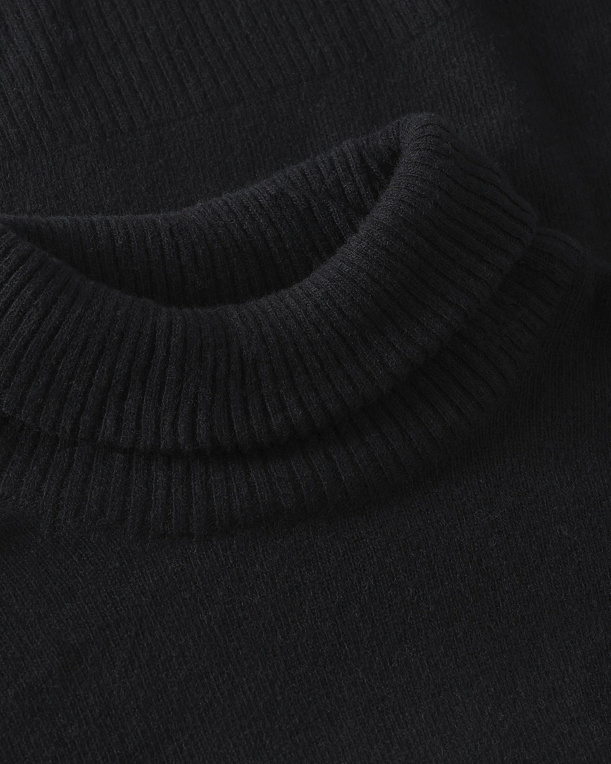 KnowledgeCotton Apparel - WMN Lambswool high neck sweater Knits 1300 Black Jet