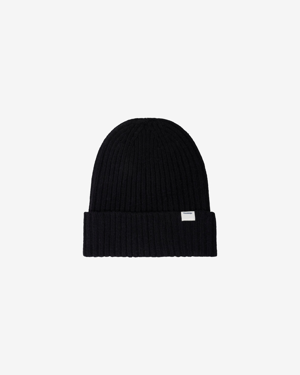 KnowledgeCotton Apparel - UNI Lambswool rib beanie Hats 1300 Black Jet