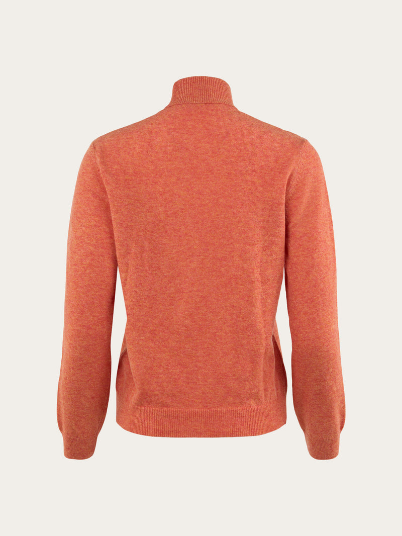 KnowledgeCotton Apparel - WMN Lambswool roll neck Knits 1367 Autumn Leaf