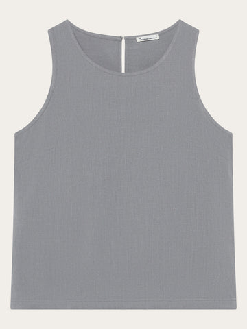 KnowledgeCotton Apparel - WMN Linen-mix top T-shirts 1493 Ultimate Grey
