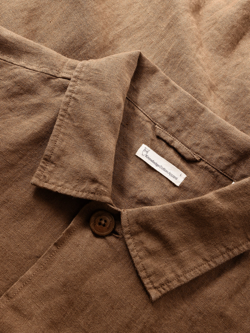 KnowledgeCotton Apparel - MEN Linen overshirt Overshirts 1019 Tuffet