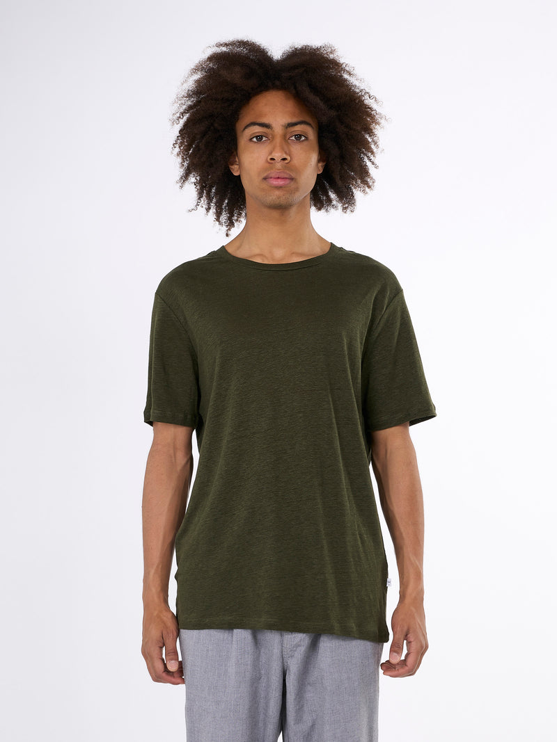 KnowledgeCotton Apparel - MEN Linen t-shirt T-shirts 1090 Forrest Night