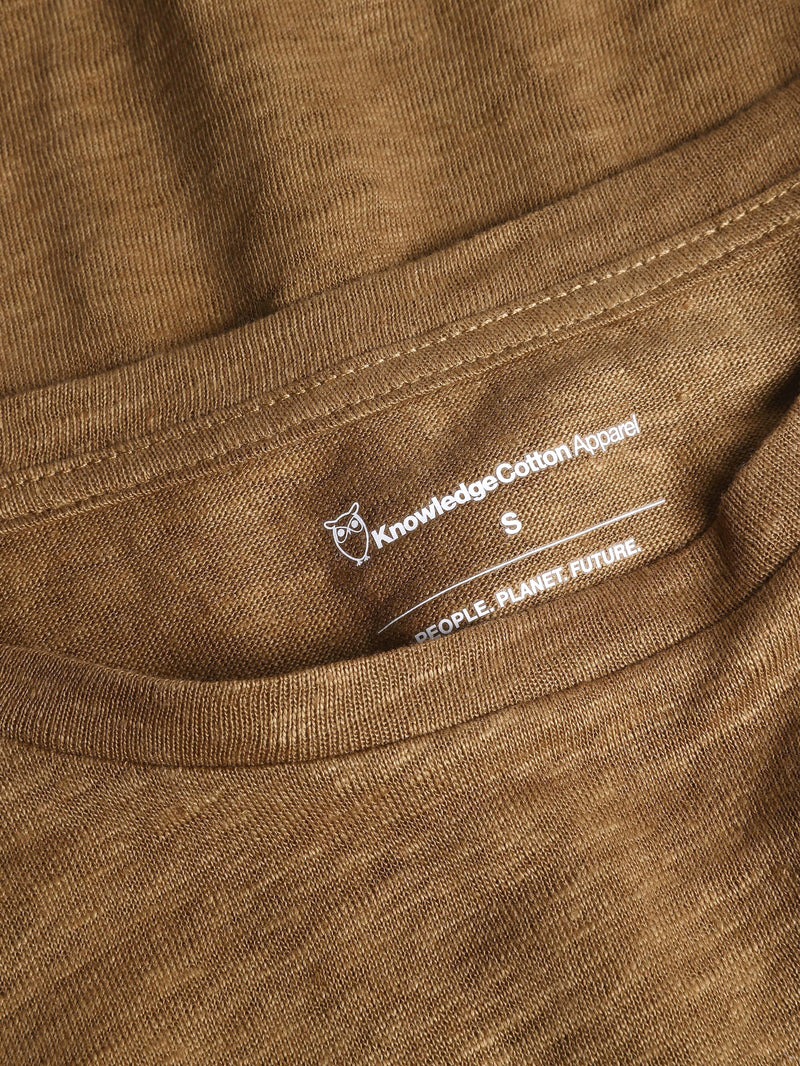 KnowledgeCotton Apparel - WMN Long sleeve linen t-shirt - GOTS/Vegan Long Sleeves 1019 Tuffet