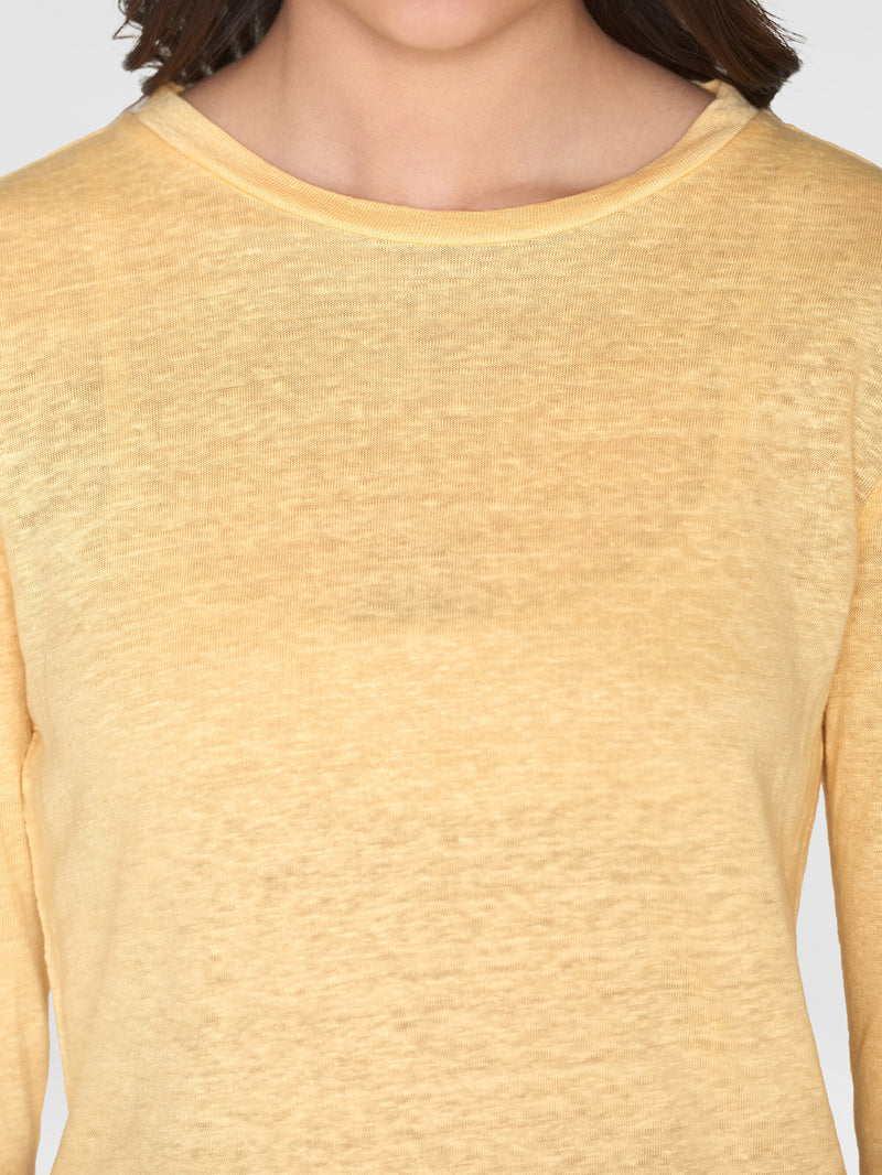 KnowledgeCotton Apparel - WMN Long sleeve linen t-shirt - GOTS/Vegan T-shirts 1352 Impala