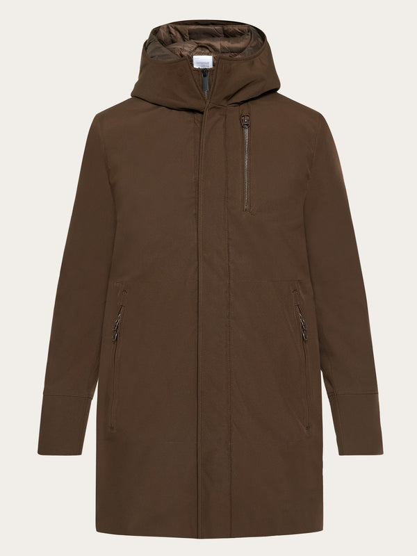 Buy Long soft shell jacket CLIMATE SHELL Demitasse brown from KnowledgeCotton Apparel
