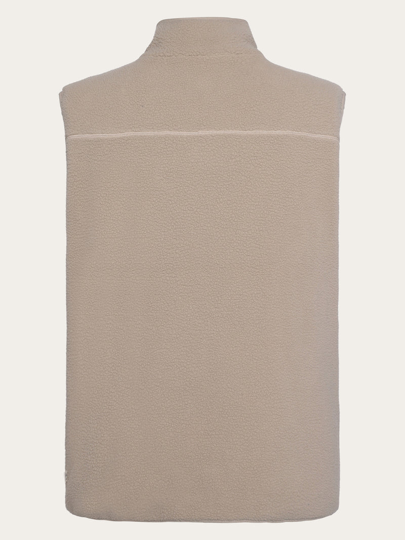 KnowledgeCotton Apparel - UNI Loose Fit Zip Fleece Vest GRS/Vegan Fleeces 1228 Light feather gray