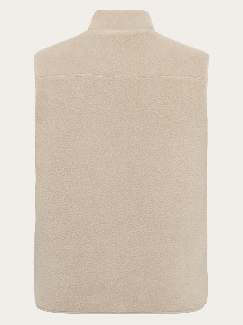 KnowledgeCotton Apparel - UNI Loose Fit Zip Fleece Vest GRS/Vegan Fleeces 1228 Light feather gray