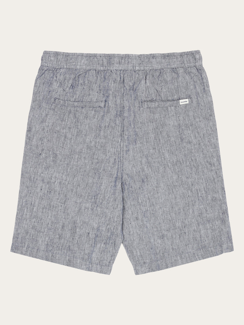 KnowledgeCotton Apparel - MEN Loose Linen shorts Shorts 1226 Vintage Indigo