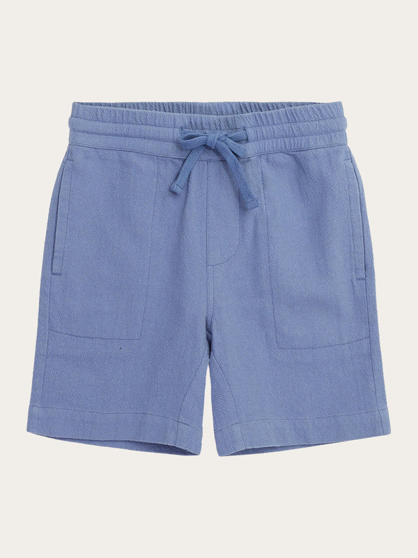 KnowledgeCotton Apparel - YOUNG Loose crushed cotton shorts - GOTS/Vegan Shorts 1432 Moonlight Blue