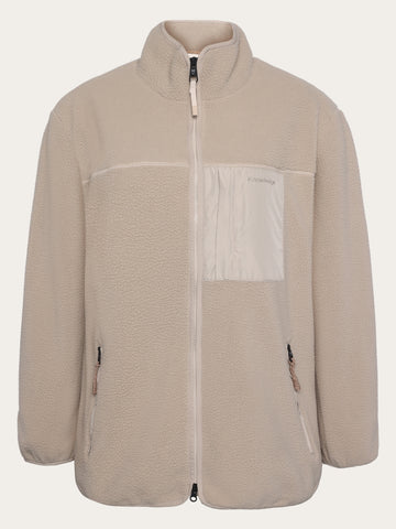 KnowledgeCotton Apparel - WMN Loose fit Zip Fleece - GRS/Vegan Fleeces 1228 Light feather gray