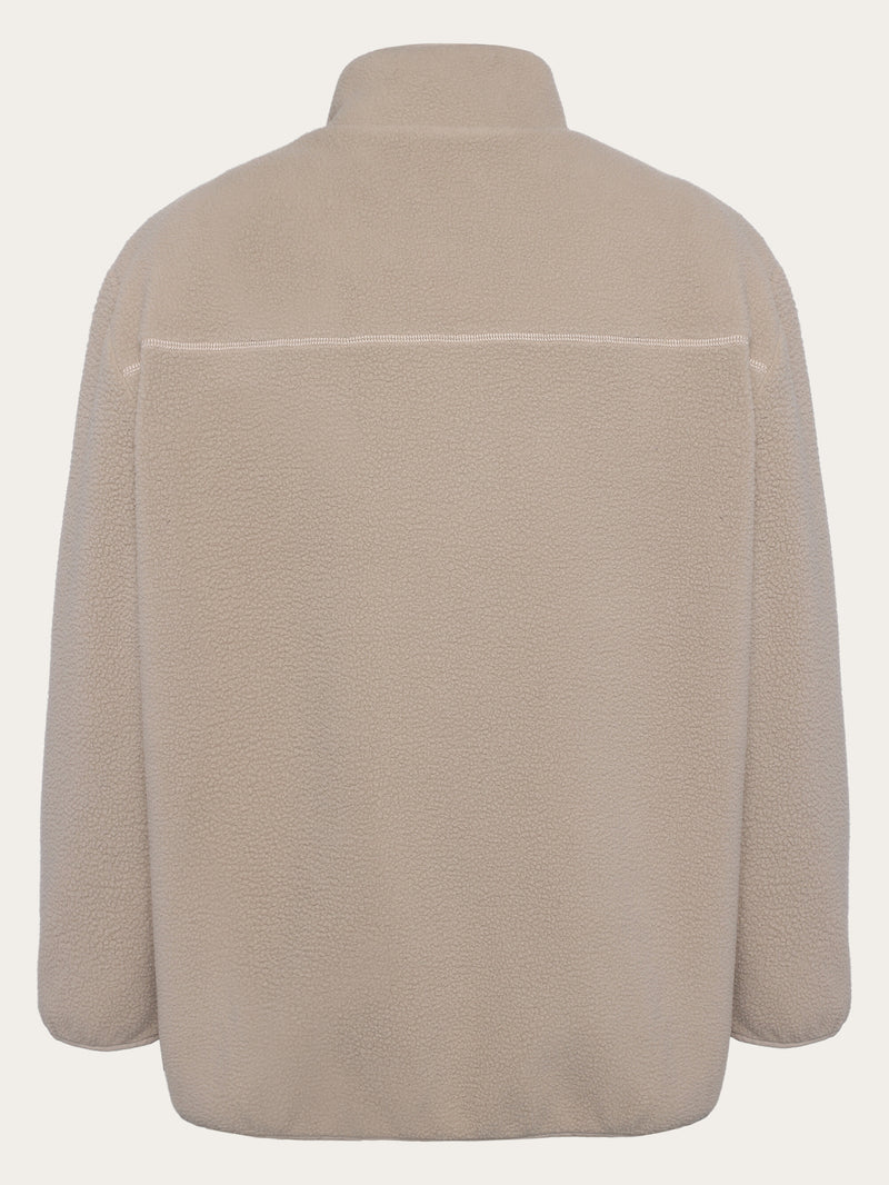 KnowledgeCotton Apparel - WMN Loose fit Zip Fleece - GRS/Vegan Fleeces 1228 Light feather gray