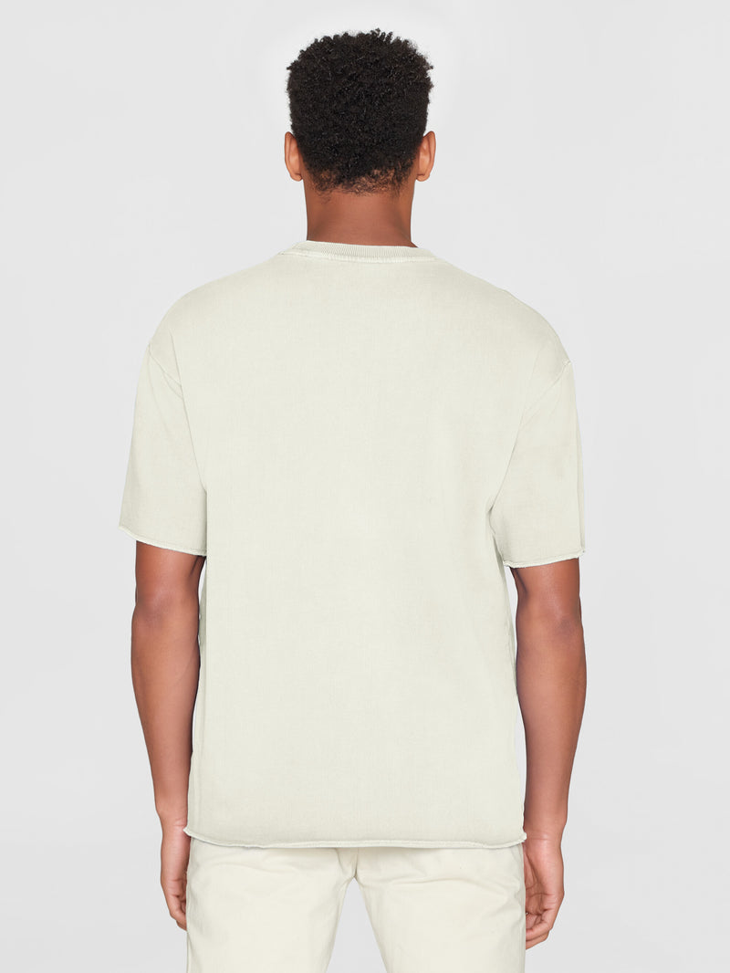 KnowledgeCotton Apparel - MEN Loose fit reactive dyed sweat t-shirt - GOTS/Vegan T-shirts 1387 Egret