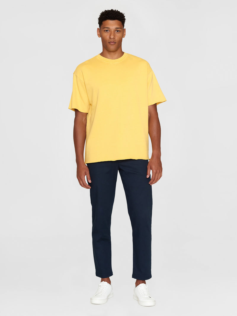KnowledgeCotton Apparel - MEN Loose fit reactive dyed sweat t-shirt - GOTS/Vegan T-shirts 1429 Misted Yellow
