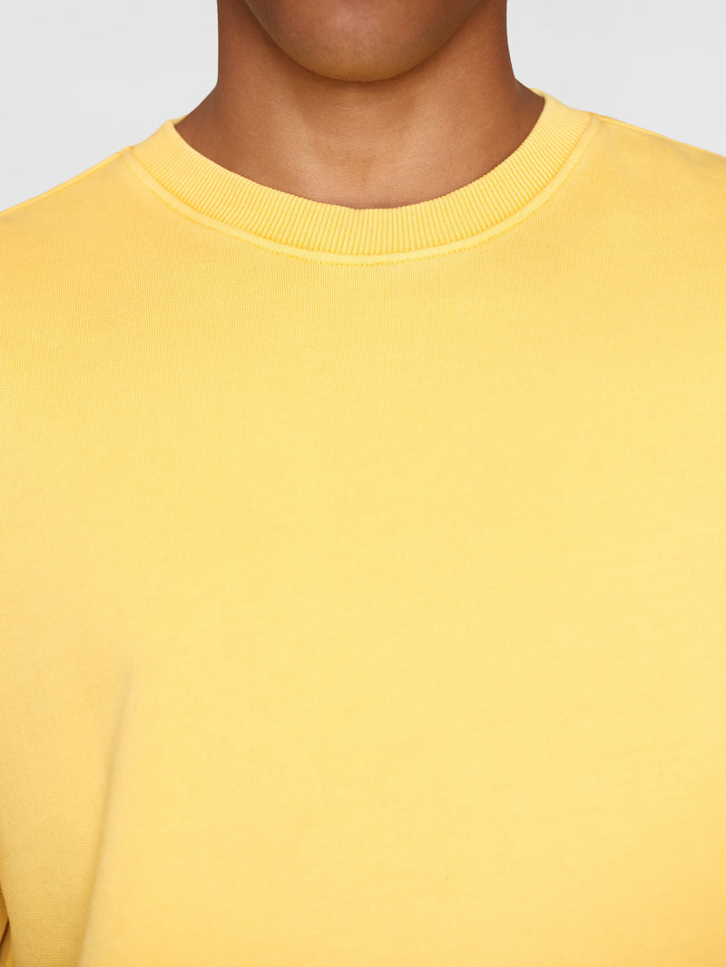 KnowledgeCotton Apparel - MEN Loose fit reactive dyed sweat t-shirt - GOTS/Vegan T-shirts 1429 Misted Yellow