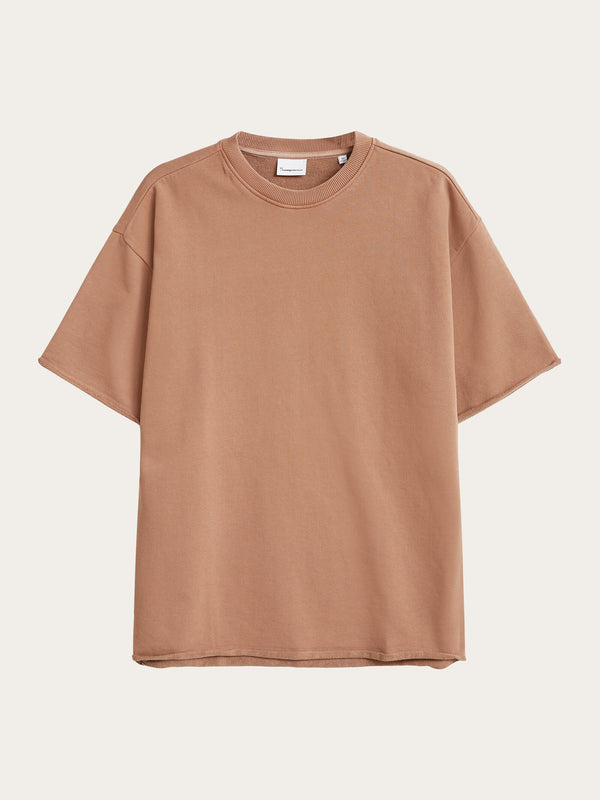 KnowledgeCotton Apparel - MEN Loose fit reactive dyed sweat t-shirt - GOTS/Vegan T-shirts 1437 Chocolate Malt