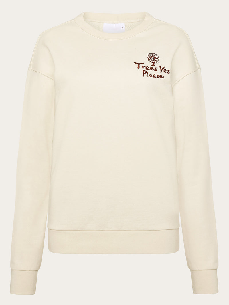 KnowledgeCotton Apparel - UNI Loose fit sweat camp print - GOTS/Vegan Sweats 1387 Egret