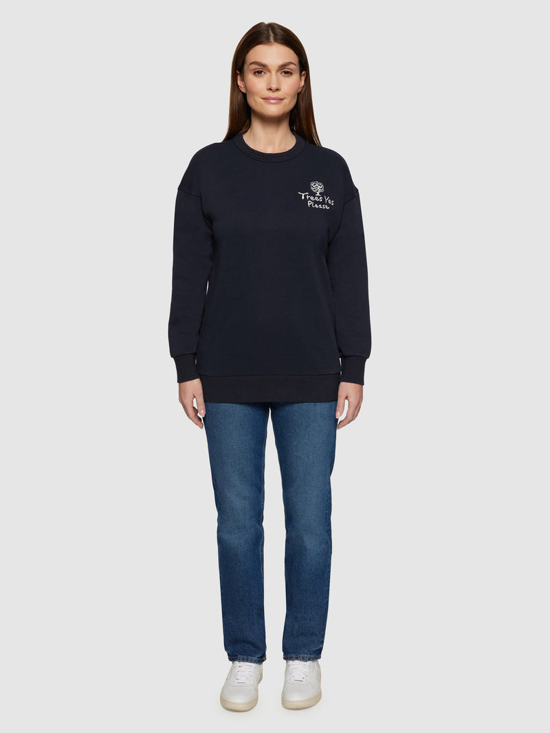 KnowledgeCotton Apparel - UNI Loose fit sweat camp print - GOTS/Vegan Sweats 1412 Night Sky