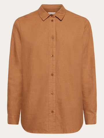 KnowledgeCotton Apparel - WMN Organic Cotton Flannel Shirt GOTS Shirts 1121 Dachshund