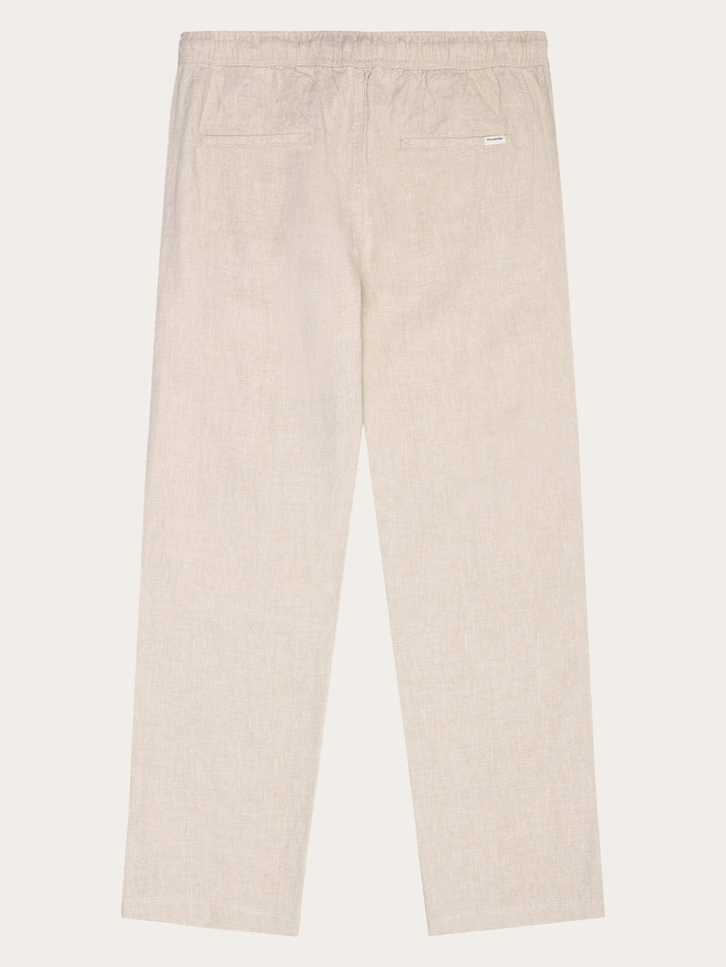 KnowledgeCotton Apparel - MEN Loose linen pant Pants 1449 Yarndyed - Light feather gray