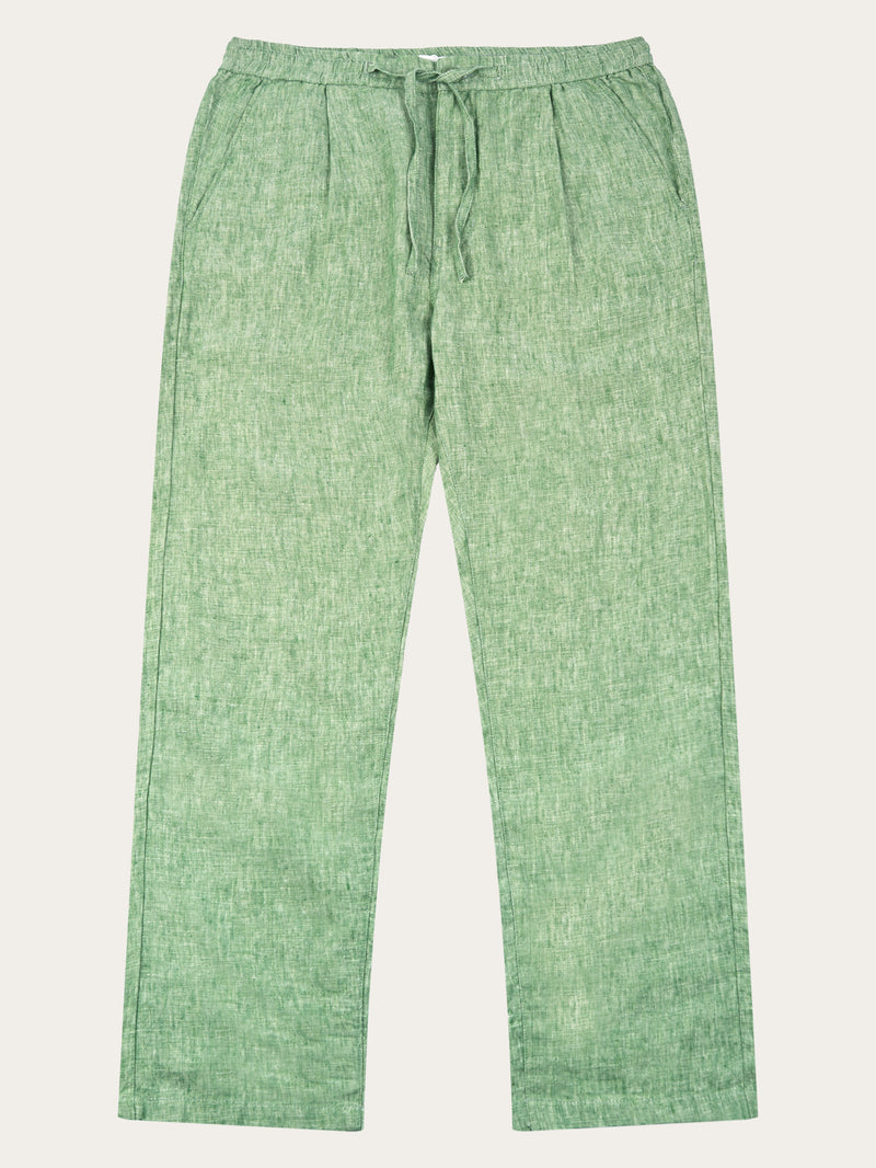 KnowledgeCotton Apparel - MEN Loose linen pant Pants 1454 Shale Green