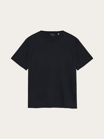 KnowledgeCotton Apparel - MEN Mercerized t-shirt T-shirts 1300 Black Jet