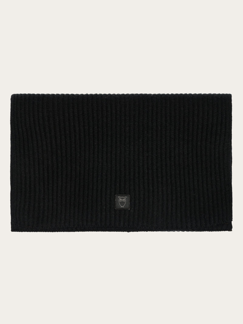 KnowledgeCotton Apparel - UNI Merino Wool Scarf RWS Scarfs 1300 Black Jet