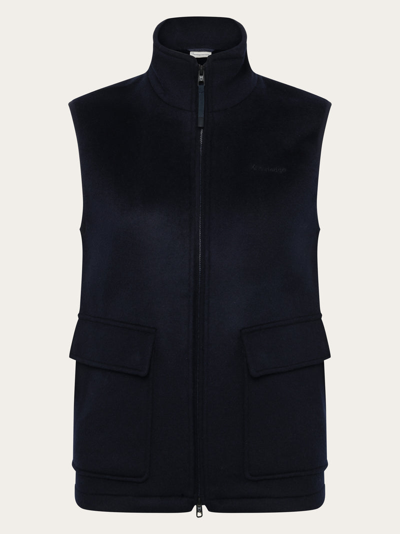 KnowledgeCotton Apparel - UNI Merino Wool Vest - GRS Vests 1412 Night Sky