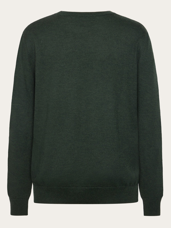 KnowledgeCotton Apparel - MEN Merino crew neck sweater Knits 1090 Forrest Night