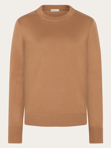 KnowledgeCotton Apparel - WMN Merino crew neck sweater Knits 1484 Apple Cinnamon