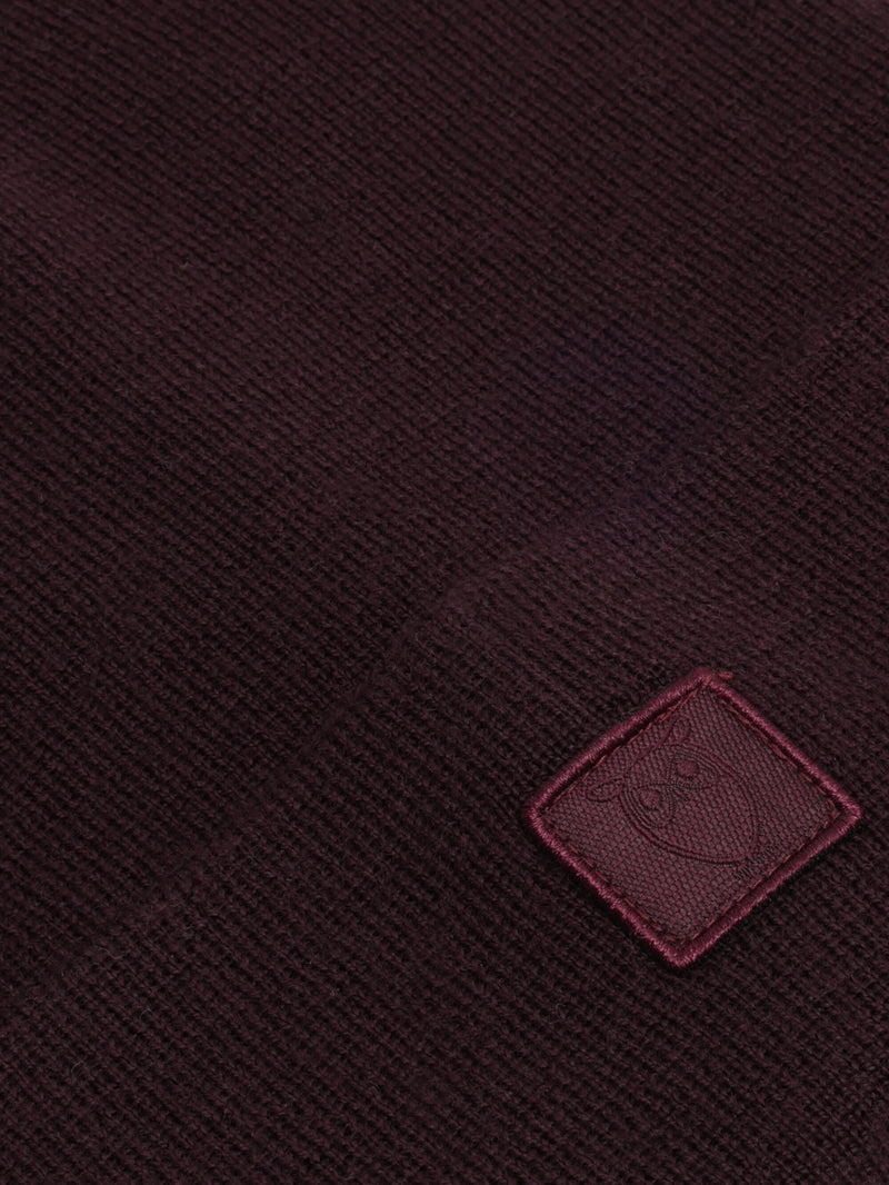KnowledgeCotton Apparel - UNI Merino double layer badge beanie Hats 1281 Fig