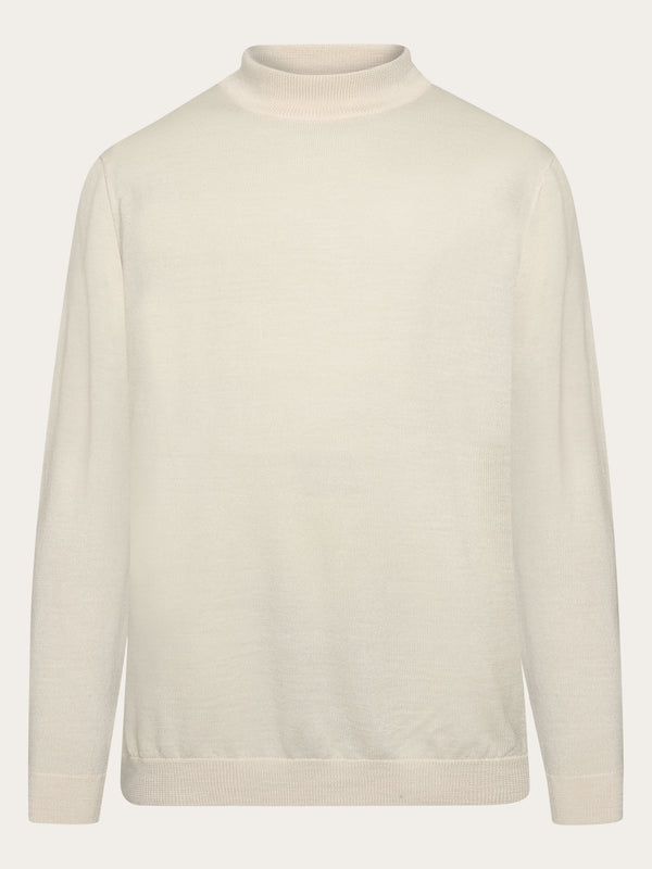 KnowledgeCotton Apparel - MEN Merino mock neck - RWS Knits 1346 Kelp