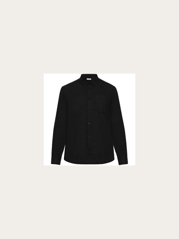 KnowledgeCotton Apparel - MEN Merino shirt Shirts 1300 Black Jet