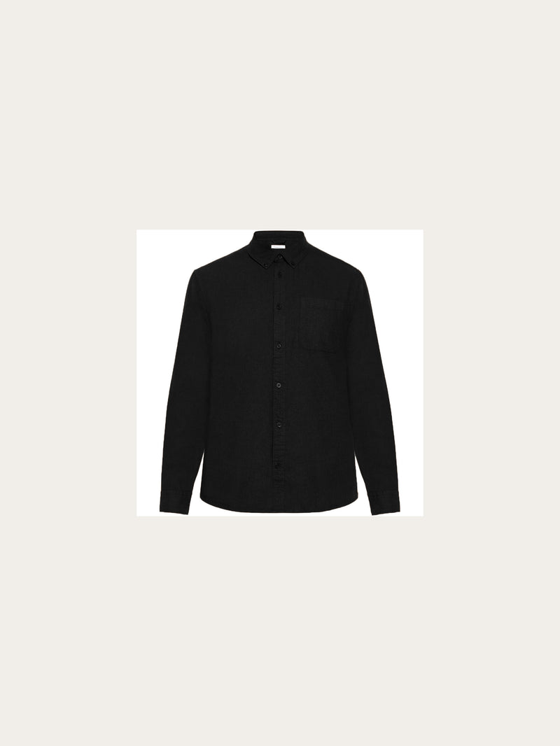 KnowledgeCotton Apparel - MEN Merino shirt Shirts 1300 Black Jet