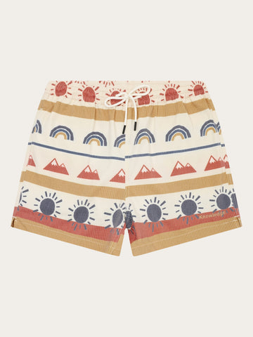 KnowledgeCotton Apparel - MEN Mid-thigh seersucker swimshorts Swimshorts 9932 Multi color AOP