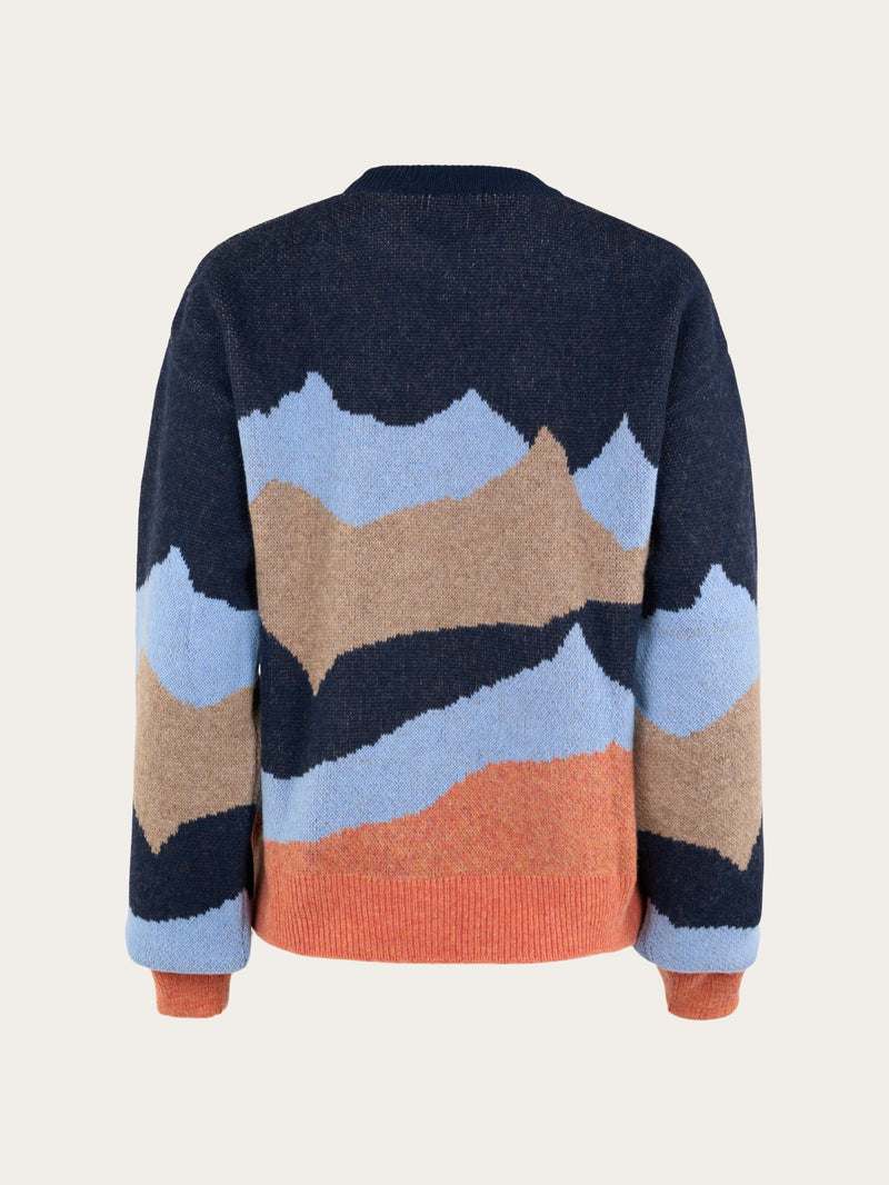 KnowledgeCotton Apparel - WMN Mountain crew neck knit Knits 9999 Item Colour