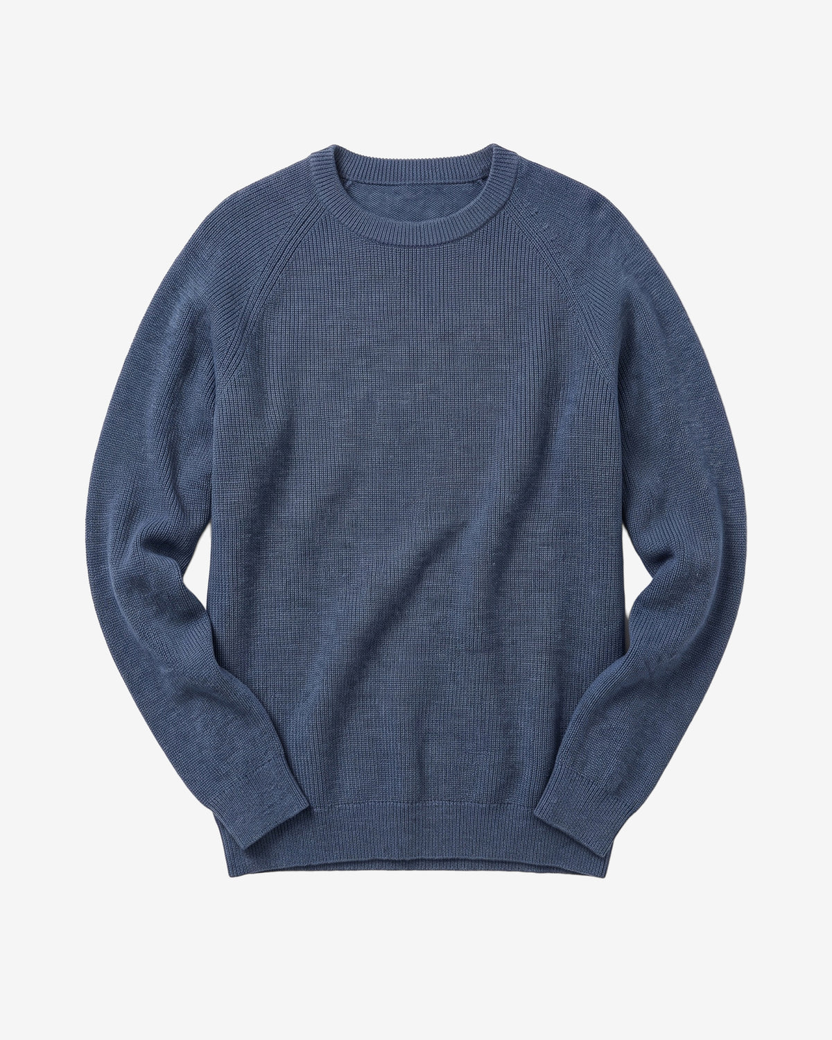KnowledgeCotton Apparel - MEN O-neck merino wool rib knit Knits 1226 Vintage Indigo