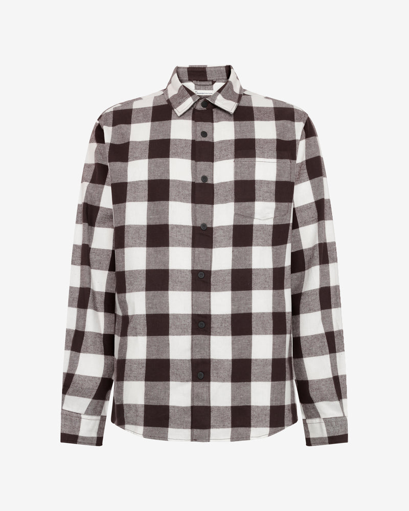 KnowledgeCotton Apparel - MEN Organic Cotton Checked Flannel Shirt GOTS Shirts 7026 Brown check