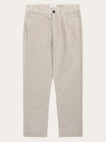 KnowledgeCotton Apparel - MEN Organic Cotton Chuck 5-pocket Corduroy Pants GOTS Pants 1228 Light feather gray