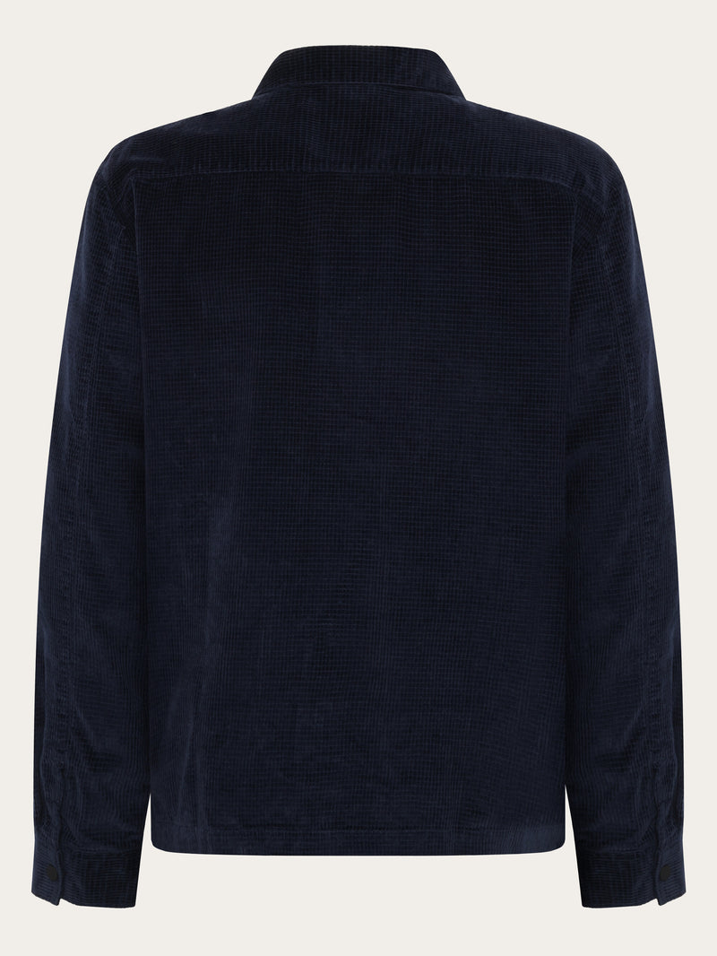 KnowledgeCotton Apparel - MEN Organic Cotton Corduroy Overshirt GOTS Overshirts 1412 Night Sky
