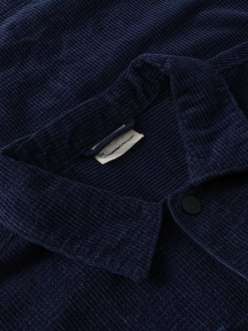 KnowledgeCotton Apparel - MEN Organic Cotton Corduroy Overshirt GOTS Overshirts 1412 Night Sky