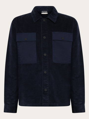 KnowledgeCotton Apparel - MEN Organic Cotton Corduroy Overshirt GOTS Overshirts 1412 Night Sky