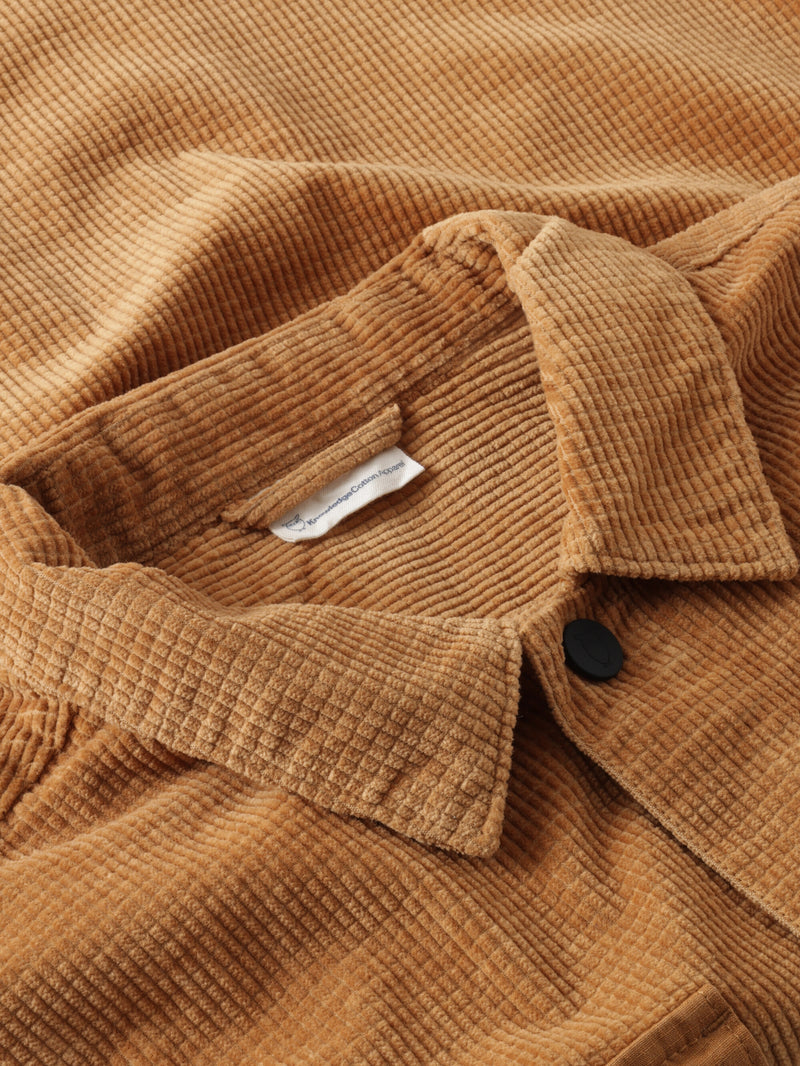 KnowledgeCotton Apparel - MEN Organic Cotton Corduroy Overshirt GOTS Overshirts 1484 Apple Cinnamon