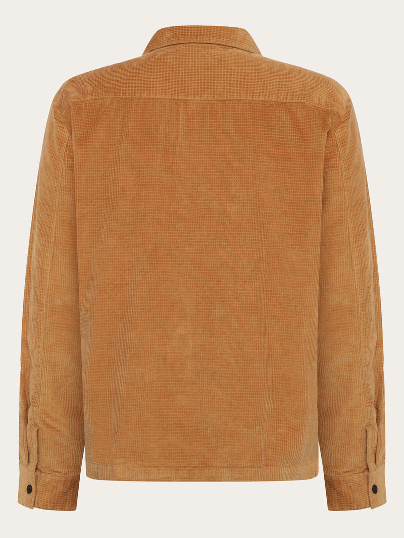 KnowledgeCotton Apparel - MEN Organic Cotton Corduroy Overshirt GOTS Overshirts 1484 Apple Cinnamon