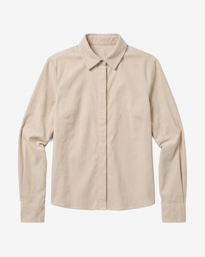 KnowledgeCotton Apparel - WMN Organic Cotton Corduroy Shirt GOTS Shirts 1228 Light feather gray