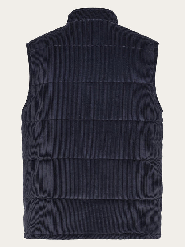 KnowledgeCotton Apparel - MEN Organic Cotton Corduroy Vest - GRS/Vegan PETA Vests 1412 Night Sky